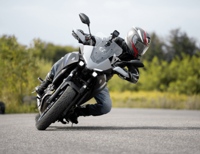 A man on a motorcycle